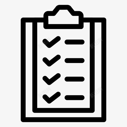 剪贴板业务核对表svg_新图网 https://ixintu.com 办公室 剪贴板 业务 核对 表格 线图 图标 第一 一卷