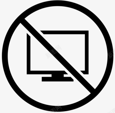 没有电视禁止屏幕图标