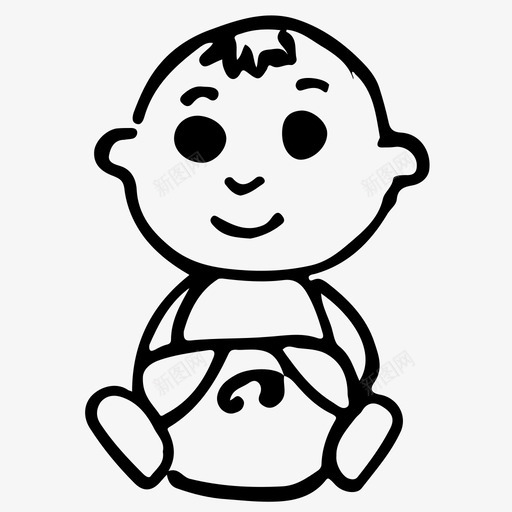 婴儿儿童手绘svg_新图网 https://ixintu.com 儿童 素描 婴儿 手绘 图标