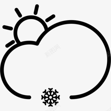 下雪多云的太阳下雪的多云的太阳天气图标