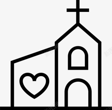 教堂爱情婚姻图标