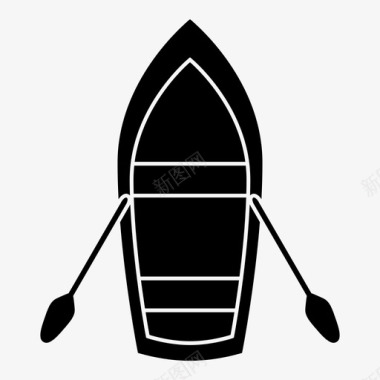 划船探险河流图标
