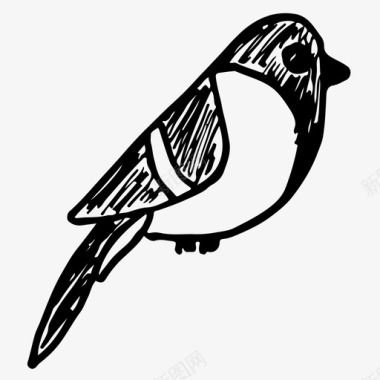 牛头雀鸟手绘图标