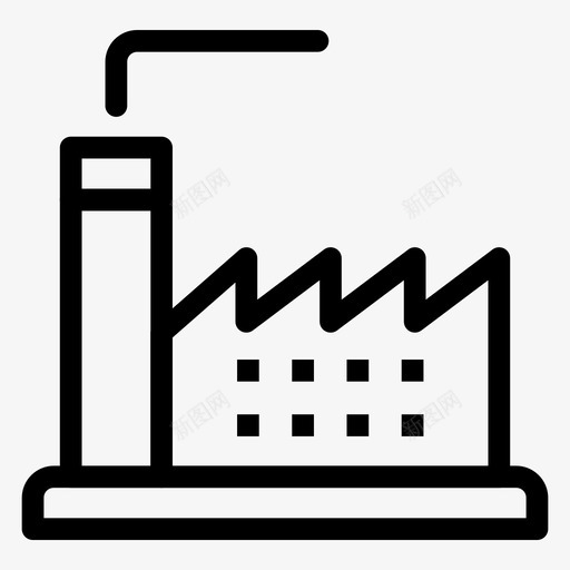 工业建筑商业svg_新图网 https://ixintu.com 工厂 工业建筑 商业 办公 线图 图标 第一 一卷