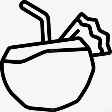 椰子饮料出游提神图标