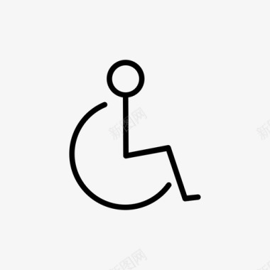 轮椅无障碍残疾人uossm图标集图标