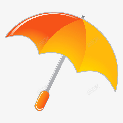 橙色的雨伞图标png_新图网 https://ixintu.com 橙色 雨伞 图标