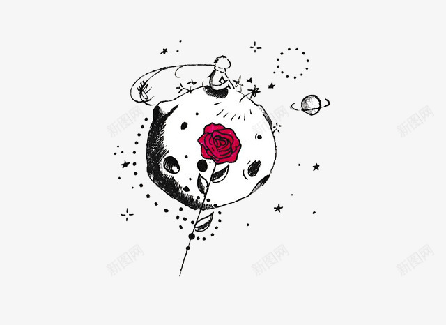 Pixabay上的免费小王子月球玫瑰浪漫幻想夜气氛png免抠素材_新图网 https://ixintu.com 免费 小王子 月球 玫瑰 浪漫 幻想 气氛