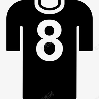足球运动员8号T恤运动踢足球图标