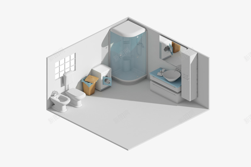 住宅室内模型png免抠素材_新图网 https://ixintu.com 住宅 室内 模型