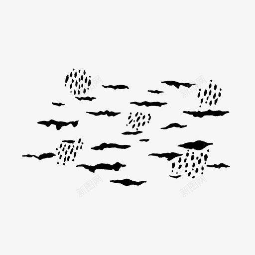 雨和云抽象的有机的svg_新图网 https://ixintu.com 抽象 云雨 有机 雨滴 形状