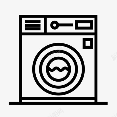 洗衣机洗衣房清洁客房图标