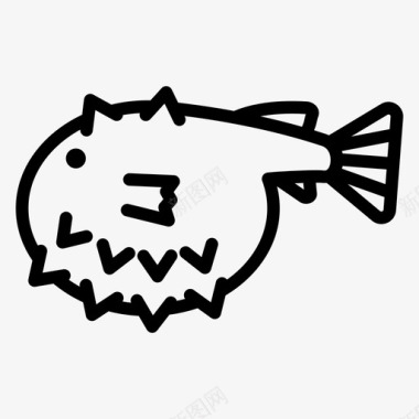 河豚海洋生物水豚图标