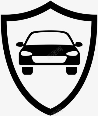 汽车保护保险盾牌图标