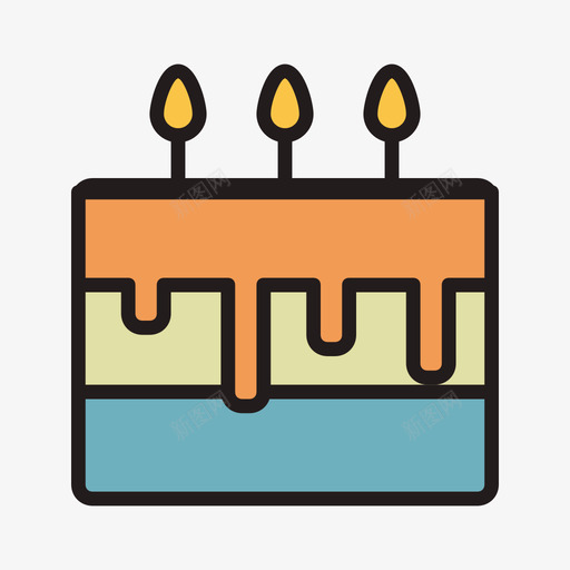 birthdaycakesvg_新图网 https://ixintu.com 填充 线性 扁平 多色 简约 精美 可爱 生活