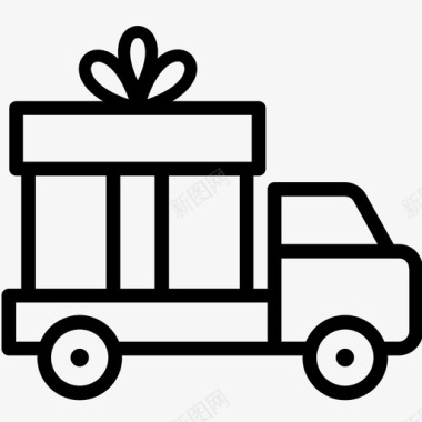 送礼物送货卡车图标