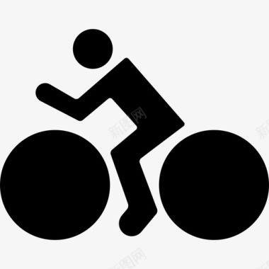 骑自行车的人体育运动超级偶像图标