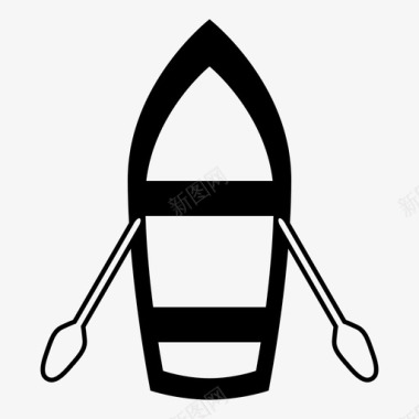 划船探险河流图标