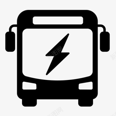 电动巴士城市电力图标