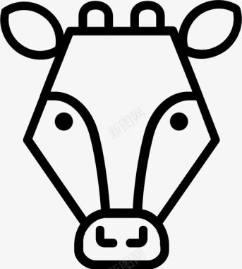 牛动物长颈鹿图标