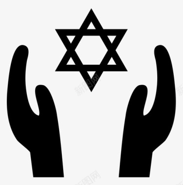 犹太关怀崇拜双手图标