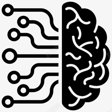 数字大脑人工智能人脑图标