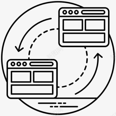 响应式设计web设计web和移动应用程序开发线图标图标
