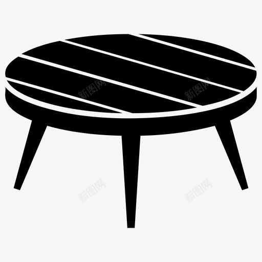 咖啡桌家具休闲桌svg_新图网 https://ixintu.com 咖啡 家具 休闲 圆桌 边桌 木制家具 字形 图标
