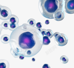 3d立体蓝色细胞结构素材