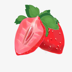 手绘植物草莓水果贴图素材