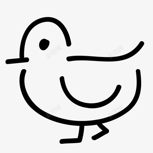 鸭子有趣手绘svg_新图网 https://ixintu.com 鸭子 有趣 手绘 线条 涂鸦 自然