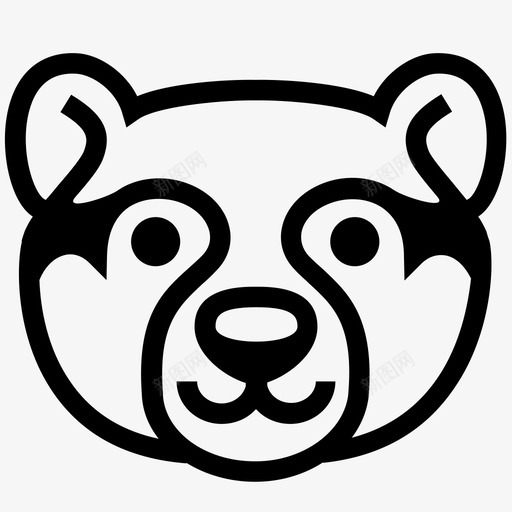 小熊猫熊猫小熊猫脸svg_新图网 https://ixintu.com 小熊猫 熊猫 图标