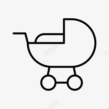 婴儿车马车物体图标