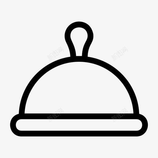 cloche餐饮盘子盖svg_新图网 https://ixintu.com 餐饮 盘子 食物 餐厅 厨房用具 线图 图标