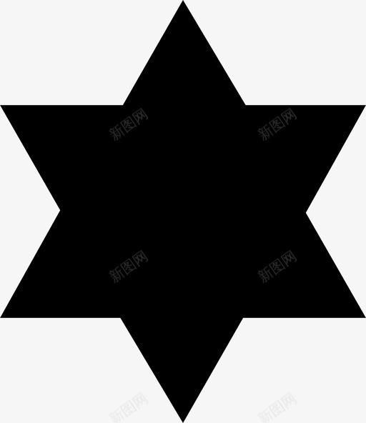 大卫之星星星svg_新图网 https://ixintu.com 大卫 之星 星星