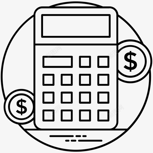 计算器会计商业评估svg_新图网 https://ixintu.com 计算器 会计 商业 评估 数学 银行 金融 线图 图标