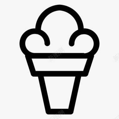 冰淇淋筒冰淇淋快餐图标