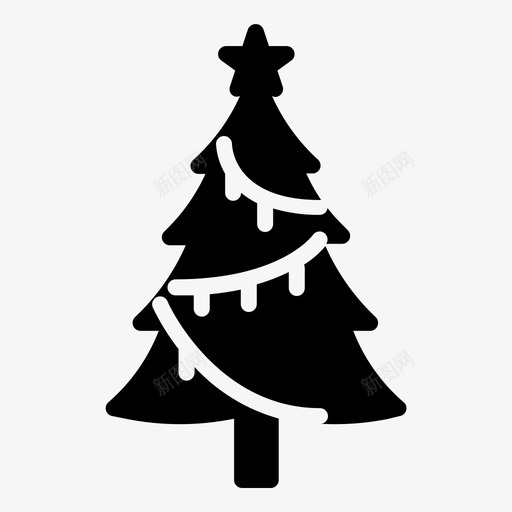 圣诞树灯星星svg_新图网 https://ixintu.com 圣诞树 冬天 星星 圣诞节 雕文