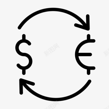 把美元兑换成欧元金融货币图标