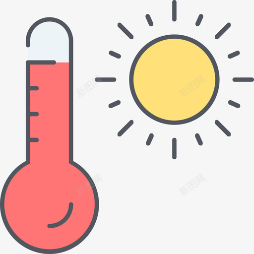 气温1svg_新图网 https://ixintu.com 多色 扁平 手绘 气温 简约 精美 线性 风雨气温图