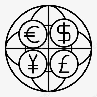 货币金融全球投资图标