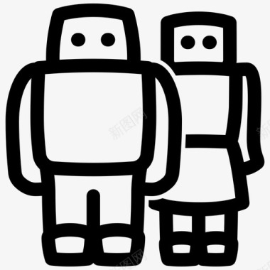 机器人人工智能机器人二人组图标