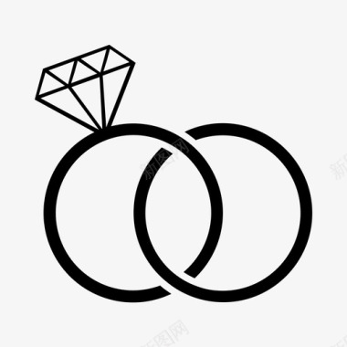 结婚戒指宝石珠宝图标