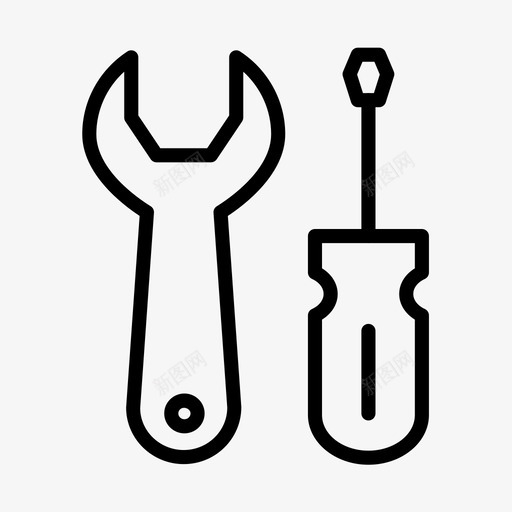 线描扳手svg_新图网 https://ixintu.com 线描 扳手