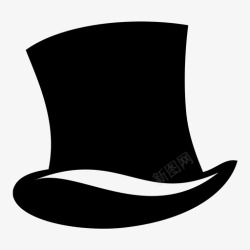 绅士黑高帽礼帽花式绅士式高清图片
