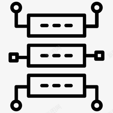 数据结构数据仓库主机联网图标