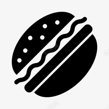 汉堡食品独立字形图标