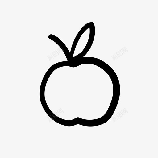 苹果水果手绘svg_新图网 https://ixintu.com 水果 苹果 手绘 素食 蔬菜