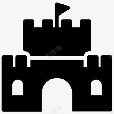 罗克泰拉德城堡历史纪念碑中世纪防御工事图标