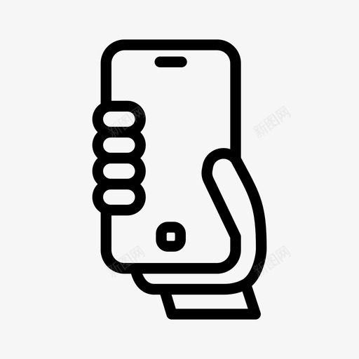 手握式通用手机图标svg_新图网 https://ixintu.com 手握 通用 手机 图标